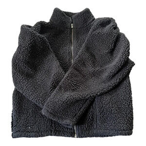 Express cropped fleece faux‎ fur jacket
